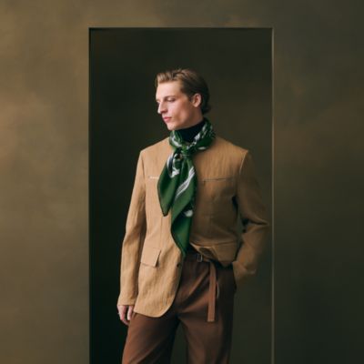 グリーン - メンズ シルクマフラー＆カシミヤストール | Hermès